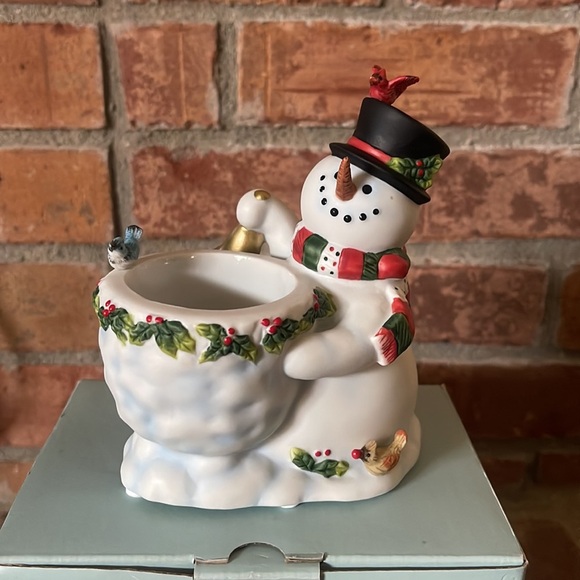 NIB PartyLite Snowbell Snowman Votive Holder - Picture 1 of 9